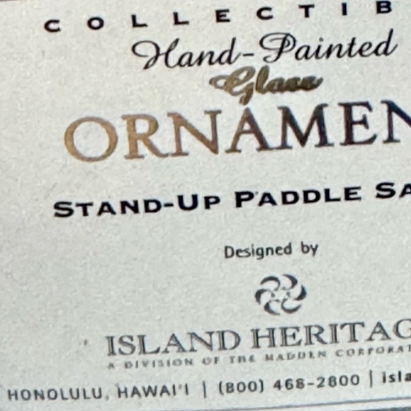 NIB! Santa Paddle Christmas Glass Ornament - Picture 5 of 7